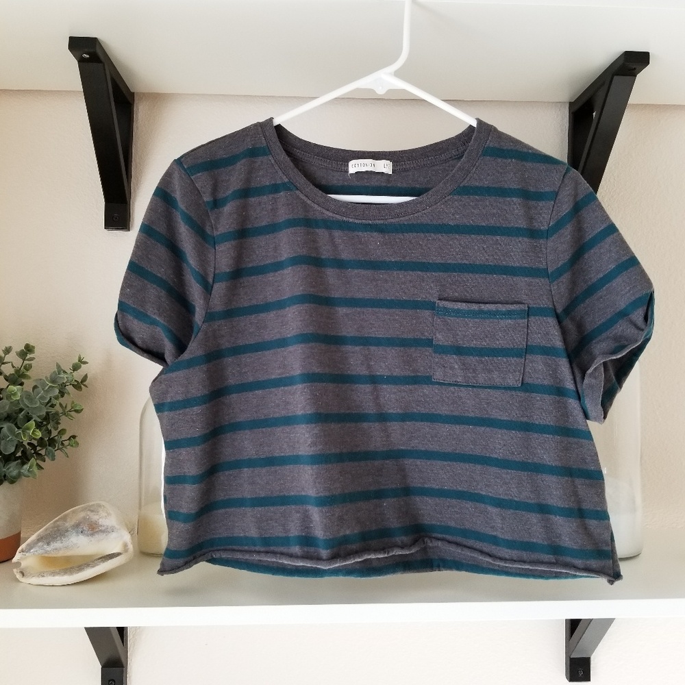 Cropped striped tee